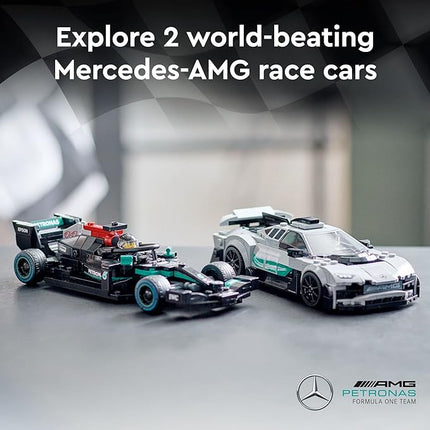 LEGO Speed Champions Mercedes-AMG F1 W12 E, Performance & Project One Toy Car Set, Mercedes Model Car Building Kit, Collectible Race Car Toy, Great Car Gift for Kids and Teens, 76909