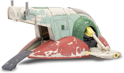 Star Wars Micro Galaxy Squadron Boba Fett's Starship (Ep 5) - 7-Inch Vehicle with Flight Display Stand and Three 1-Inch Micro Figure Accessories