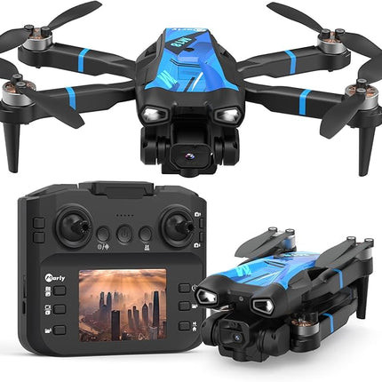 M18LCD FPV Drone with 1080P Camera Brushless Motor Optical Flow Positioning Headless Mode One Key Takeoff/Landing RC Quadcopter for Adults