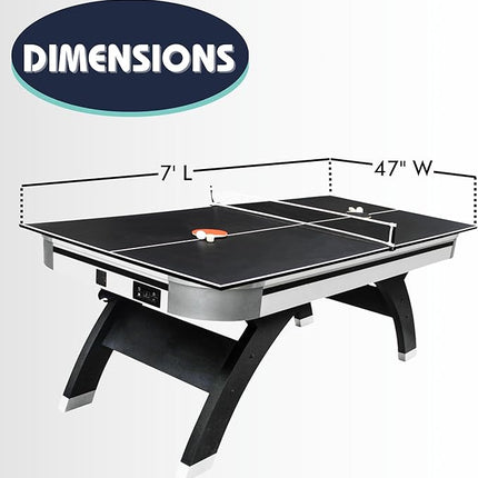 Freetime Fun Air Hockey Table 7 ft Game Table for Adults Light Up - Full Size Arcade Air Powered Indoor LED Hockey Table for Game Room