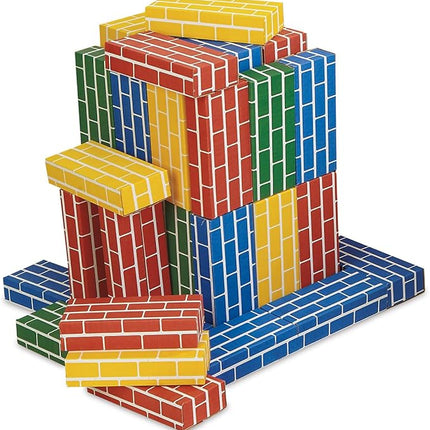 Lillian Vernon Primary Building Bricks - Kids Cardboard Blocks, Each 9" x 4" x 2" (Set of 24)