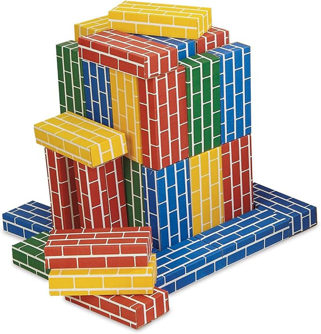 Lillian Vernon Primary Building Bricks - Kids Cardboard Blocks, Each 9" x 4" x 2" (Set of 24)