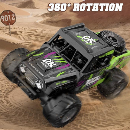 Q191 Remote Control Car & Monster Truck Toys for Boys 4-12 - 1/16 Scale Waterproof Amphibious 4WD RC Car w/ 2 Batteries (50 Min) - All-Terrain Indoor/Outdoor, Pool, Grass, Green