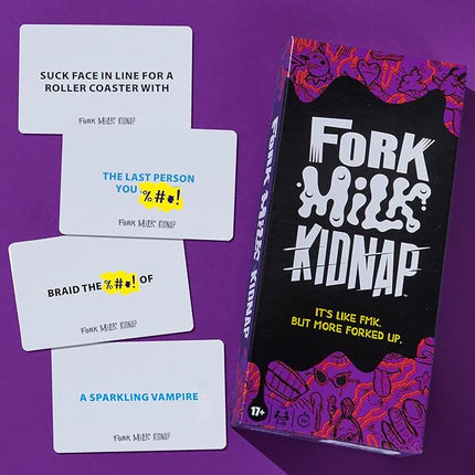 Hasbro Gaming Fork Milk Kidnap Game for Adults Only, an Adult Party Game of Questionable Choices, Ages 17+, for 3 to 10 Players, Hilarious NSFW Card Games