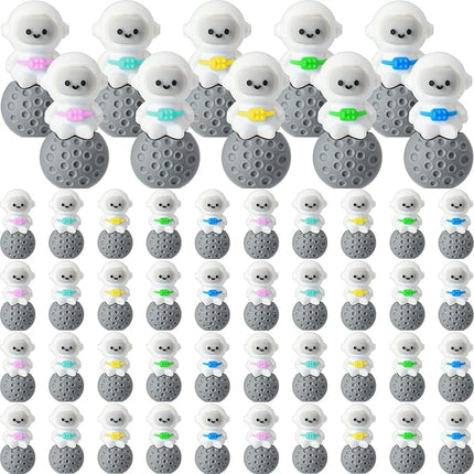 Sonwyoung 50 Pcs Mini Astronaut Figurines Astronaut Statue Space Toys for Space Cake Topper Kids Gift School Classroom Supplies Prize Piñata Goodie Bag Stuffer DIY Home Shelf Tabletop (Seated Pose)