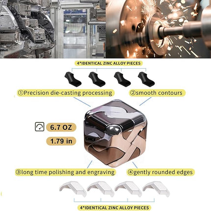 Metal-Puzzles Brain-Teaser 3D-Toys: Fidget-Toys Cool-Gadgets-Stuff Square-Cube-Box Puzzle-Toy ADHD Tools Stress Relief Gift for Kid Children Teen Adult Office Home School Christmas