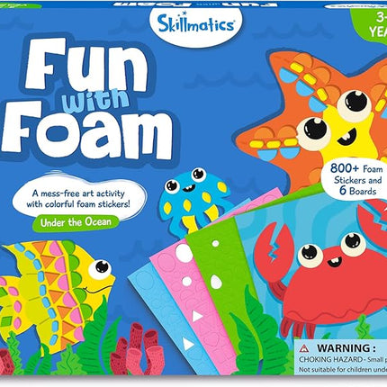 Skillmatics Foam Sticker Art Activity - Under The Ocean, Mess-Free Fun for Kids, 800+ 3D Foam Stickers, DIY Felt Craft Kits, Gifts for Girls & Boys Ages 3, 4, 5, 6, 7