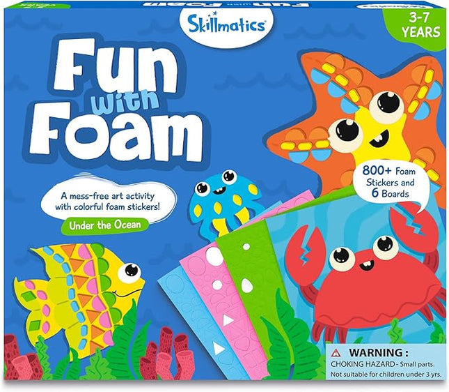 Skillmatics Foam Sticker Art Activity - Under The Ocean, Mess-Free Fun for Kids, 800+ 3D Foam Stickers, DIY Felt Craft Kits, Gifts for Girls & Boys Ages 3, 4, 5, 6, 7