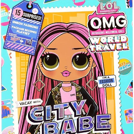 L.O.L. Surprise! OMG World Travel™ City Babe Fashion Doll with 15 Surprises Including Outfit, Travel Accessories and Reusable Playset – Great Gift for Girls Ages 4+