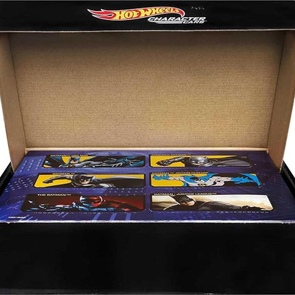 Hot Wheels Toy Cars 6-Pack, Set of 6 Batman Character Vehicles in 1:64 Scale, Inspired by Various Characters (Styles May Vary)