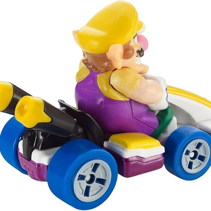Hot Wheels Mario Kart Wario Die-Cast Character Car 1:64 Scale, Purple
