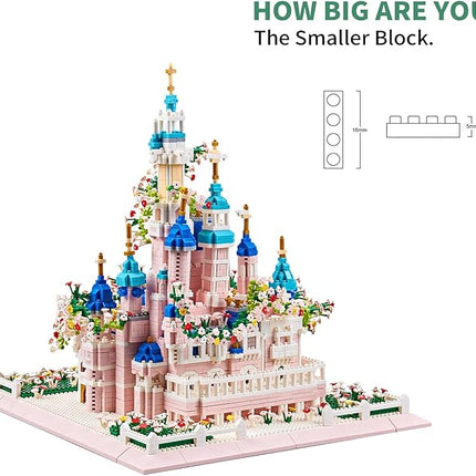 Architecture Castle with Flower Series Micro Blocks Building Sets for Adults and Teens, 4000+ PCS Bricks Building Blocks - Upgrade Version
