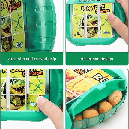 Rotating 3D Puzzle for Kids 3 4 5 6 7 Year Old, 4 Puzzles in 1, Handheld Game Fidget Toys for Travel, Cars & Plane, Fine Motor Skills Developing (Roar Dino Squad)