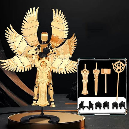 T13 Action Figure Set, 3D Printed Multi-Jointed Movable Robot Dummy Set Lucky 13 Action Figure Articulated, for Collectors Desktop Decorations (Gold)