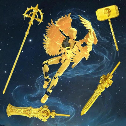 (Assembly Completed) T13 Action Figure Set, Dummy 13 3D Printed Action Toy Gifts for Kids, Robot 13 Action Figure Full Body Mechanical Doll Christmas Birthday Gift for Boys Girls