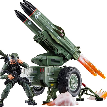 G.I. Joe Classified Series #182, Clayton “Hawk” Abernathy with M.M.S. (Mobile Missile System) Towable Vehicle, Collectible 6 Inch Action Figure Set