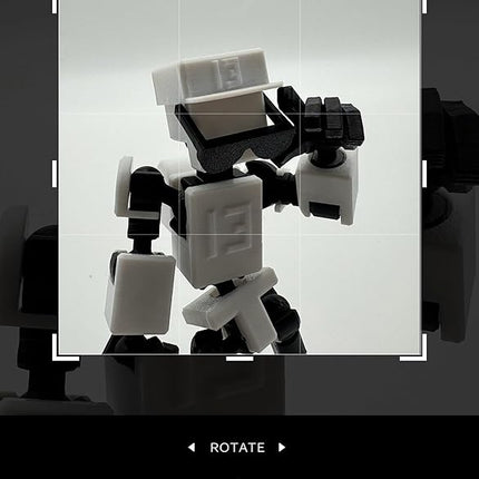 (Assembly Completed) 3D Printed 6.65-inch Action Figure Mini-13, Full Body Mechanical Movable Toy, Multiple Accessories, Desk Decoration, Creative Gifts (White)