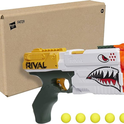 NERF Rival Kronos XVIII-500 Blaster, Breech-Load, 5 Nerf Rival Rounds, Spring Action, 90 FPS Velocity, White Color Design, Ages 14+ (Amazon Exclusive)