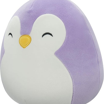 Squishmallows Original 7.5-Inch - Elle The Purple Penguin with Closed Eyes and White Belly