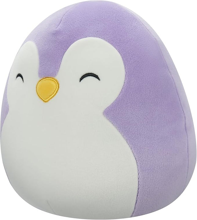 Squishmallows Original 7.5-Inch - Elle The Purple Penguin with Closed Eyes and White Belly