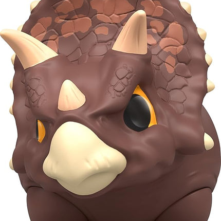 Mattel Jurassic World Bite Club Dinosaur Action Figure & Accessory, Triceratops Chubby-Stylized Toy Collectible