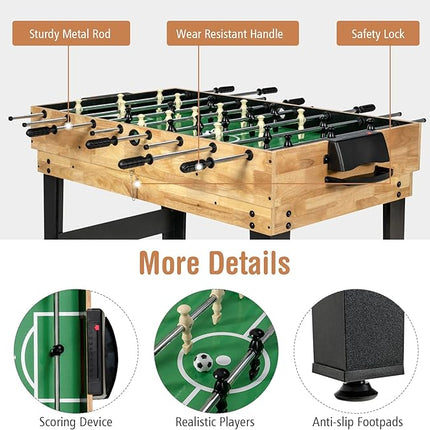 Goplus 10-in-1 Combination Multi Game Table Set, Adult Size Combo Game Table W/Foosball, Table Tennis, Pool, Air Hockey Table, Bowling, Chess, Checkers, Backgammon for Game Night