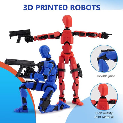 (Assembly Completed) 9 Pack T13 Action Figure Set with Display Stand Holder Base, Titan13 Action Figure Accessories 3D Printed Toy, Multi-Jointed Movable Lucky 13 Nova13 Dummy13