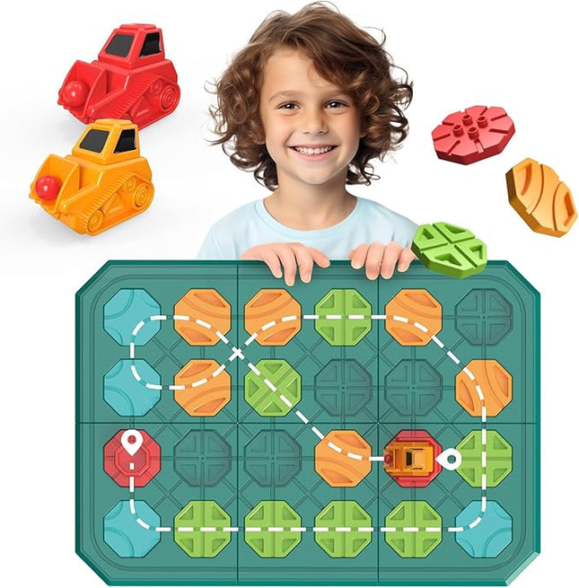 Kids STEM Board Games Educational Learning Toys，Logic Road Builder Games，Brain Teasers Puzzles Toys，Montessori Preschool Birthdays Gifts for Kids Ages 4 5 6 7 Year Old Boys Girls