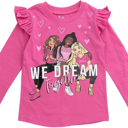 Barbie Girls 3 Pack T-Shirts Toddler to Big Kid