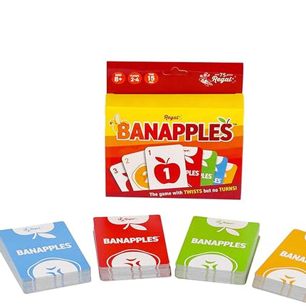 Regal Games Banapples Fun Card Game Set for Kids, Teens & Adults - 2-4 Player Card Games - Fun & Travel Playing Cards for Game Night (4 Decks, 40 Cards Each)