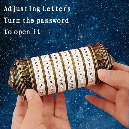 Unique Valentines Gift Cryptex Da Vinci Code Mini Cryptex Lock Puzzle Boxes with Hidden Compartments Heavy Real Metal Novelty Birthday Gifts Big Enough for Notes,Paper Money,Rings,Jewelry (White)