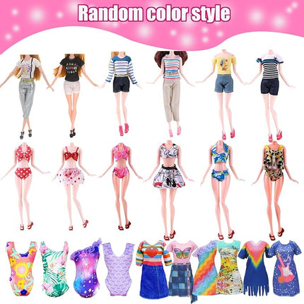 108 Pcs Doll Clothes and Accessories with Closet Wardrobe for 11.5 Inch Doll, Wedding Gowns Dresses Swimsuits Hangers Necklace Bags, Birthday for 4 5 6 7 8 9 10 11 12 Year Old Girl