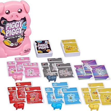 Hasbro Gaming Piggy Piggy Card Game | Family Games for Kids, Teens, and Adults | 2 to 6 Players I 20 Mins. Average | Quick-Playing Travel Games | Fun Summer Activities | Vacation Essentials | Ages 7+