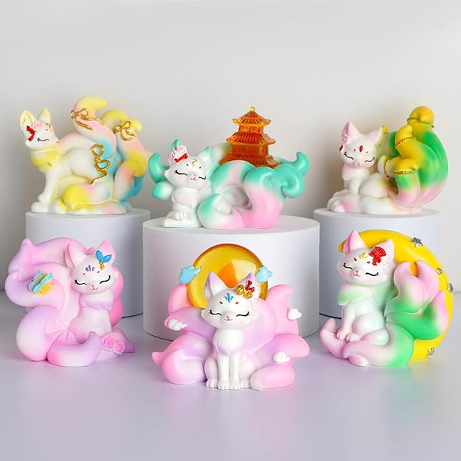 Nine-Tailed Demon Fox Blind Box Popular Mystery Boxes Collectible Action Figure Toys Random Style Goodie Treat Boxes Party Favors Gifts