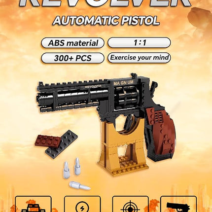 1:1 Revolver Building Blocks Sets - 300 PCS Model Collection Toy Building Bricks Set Shootable - Simulation Militarily Toy Lovers for Kids and Adults Gift