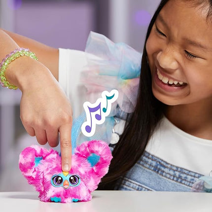 Furby Furblets Dah-Tee Mini Friend, 45+ Sounds, Country Music, Speaks Only Furbish, Electronic Plush Toys for Girls & Boys, Interactive Pets, Pink Polka Dot, Back to School Gifts, Ages 6+
