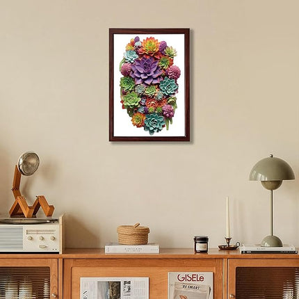 delobil Puzzles for Adults 500 Pieces with Puzzle Saver - Succulent Wooden Puzzle Unique Liberty Adult Jigsaw Puzzles Brain Teaser Family Game Gift 20.5'' X12.6''