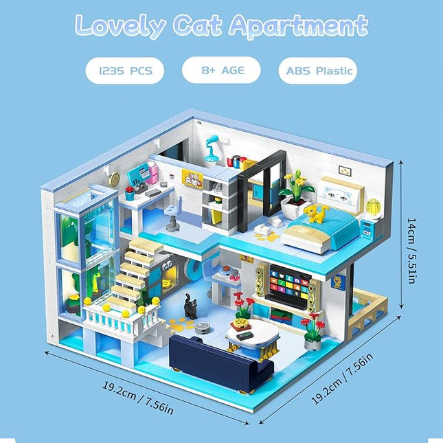 Friends House Building Block Set, Pets Collection Small Brick Model Set, Creative Mini Toy Building Sets, Children’s Day Birthday for Teens Kids Boys Girls 8+, 1235 PCS