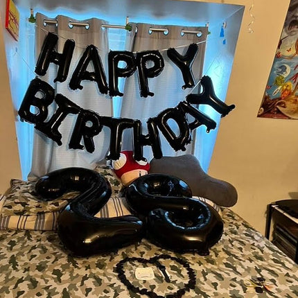 Smlpuame 40 inch Number Balloon 0-9 Black Large Number 9 Balloons,Digital Balloons for Birthday Party Celebration Decorations Supplies, Helium Foil Number Balloons for Wedding Anniversary