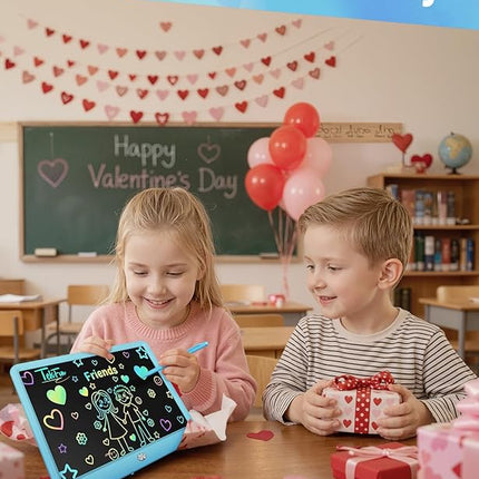 TEKFUN LCD Writing Tablet for Kids Boys Toys, 12 Inch Erasable Doodle Board Colorful Doodle Pad, Mess Free Coloring Board Games Toys Gifts for Toddlers Boys Adults (Blue)