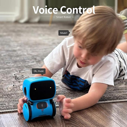 GILOBABY Interactive Talking Robot for Boys, Smart Toy with Touch Sensor & Voice Control, Record & Repeat Mode, Dancing, Singing, Educational Gift for 3 4 5 6 7 Year Old Kids (Blue)