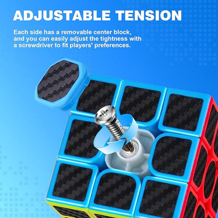 Speed Cube Set 5 Pack Bundle of 2x2, 3x3, 4x4, 5x5, Pyraminx Magic Speed Cube, Puzzle Cube for Kids & Beginner & Adults