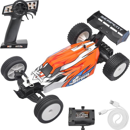 Serpent 1:24 Mini RC Car RTR with Gyro, 1/24 Scale 2.4GHz Off-Road RC Car, All Terrain Off-Road Buggy, High Performance RC with 1 Battery 1 USB Data Cable