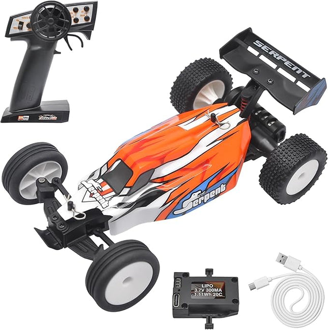 Serpent 1:24 Mini RC Car RTR with Gyro, 1/24 Scale 2.4GHz Off-Road RC Car, All Terrain Off-Road Buggy, High Performance RC with 1 Battery 1 USB Data Cable