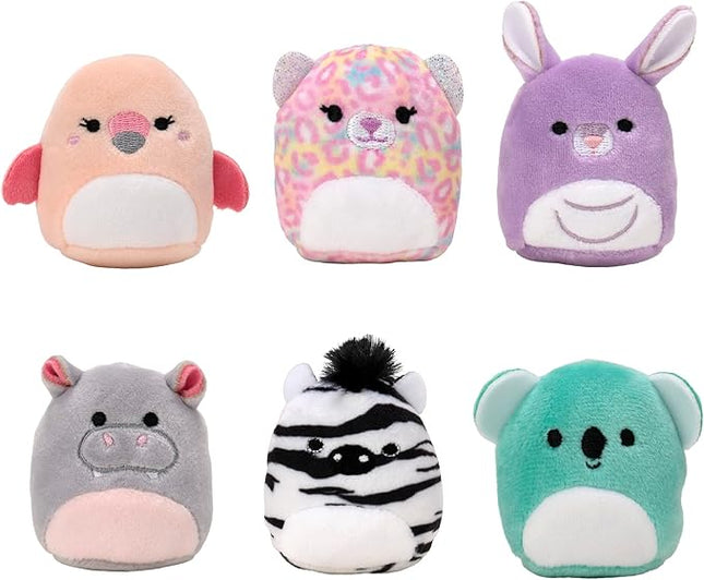 Squishville Mystery Mini-Squishmallows Plush - Wildlife Squad - Six 2-Inch Characters - Includes Michaela and Kiki Plus Four Mystery Figures - Irresistibly Soft, Colorful Plush