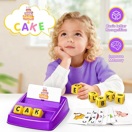 Educational Toys for 3 4 5 Year Old Girls Boys Gifts, Matching Letter Spelling Games Learning Toys for Kids 2-4 Year Olds, Christmas Birthday Gifts for 3-6 Year Old Girls Toddler Toys Age 2-4