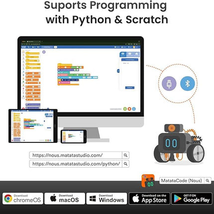 Nous AI Robot for Kids Ages 12+, STEM Coding Robot for Boys and Girls with Scratch & Python Programming, Robot Building Kit for Kids to Build Your Own AI Robot