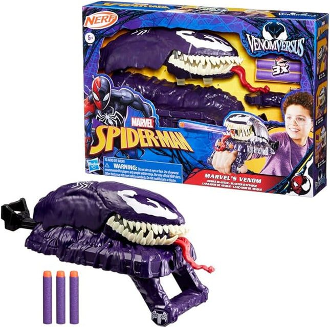 Nerf Marvel Spider-Man VenomVersus Marvel's Venom Strike Blaster, Spider-Man Role Play Toy