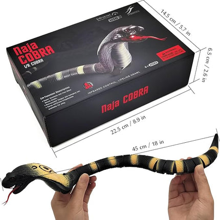 Tipmant Realistic Remote Control Snake RC Cobra Animal Toy Crawling Electric Electronic Battery Powered Honored for Kids Cat Halloween Christmas Prank Toys Birthday Gifts (Grey)