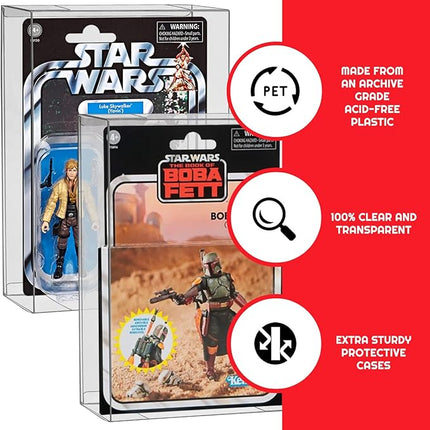 EVORETRO Action Figure Display Case Protector Compatible with Star Wars, Marvel Legends & GI Joe (Carded) 3.75'' Figurine 6/9, 44MM Depth